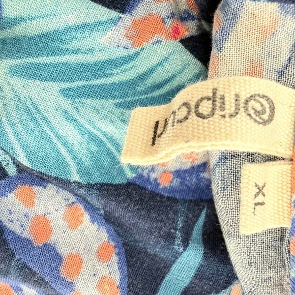 Rip Curl Womens XL Tropical Floral Romper Navy Blue Beach Vacation Festival - Picture 5 of 6